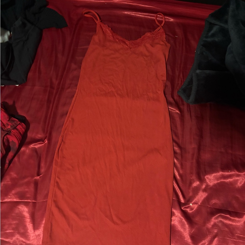 SO Women's Red Midi Dress